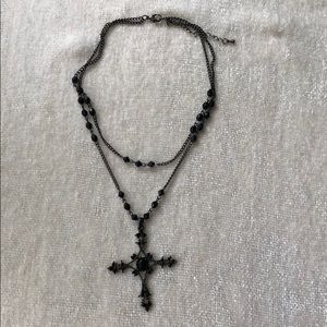 Double Layered Cross Necklace